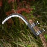 Steel Straw Sickle with Replaceable Wooden Handle Function, Manganese Steel Blade, Handheld Gardening Tools Multipurpose Gardening Weeding Grass and Farming Portable Safety Sickle