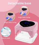 HUGMAPLE UV Light for Nails, 74W Cordless Rechargeable UV Nail Lamp, Fast Nails Dryer Curing Lamp for Salon & Home, Gel Nail Polish UV Light with 5 Timer Setting, Touch Control & Auto Sensor