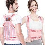 Posture Corrector for Women and Men - Adjustable Back Brace for Pain Relief - Enhances Posture and Provides Lumbar Support - Upper and Lower Back Straightener - Breathable Back Support (Pink, Medium)