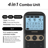 4 in 1 - D.I.Y & Tens Unit & EMS & Massage Muscle Stimulator, Dual Channel TENS Units Therapy Machine for Pain Relief, FDA Cleared Rechargeable Electronic Pulse Massager,with 12pcs Electrode Pads