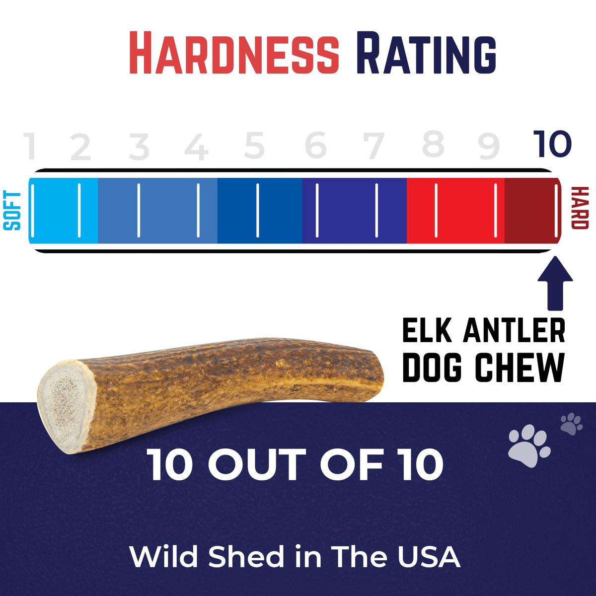 Devil Dog Pet Co Whole Elk Antlers for Dogs, Medium, Aggressive Chewers