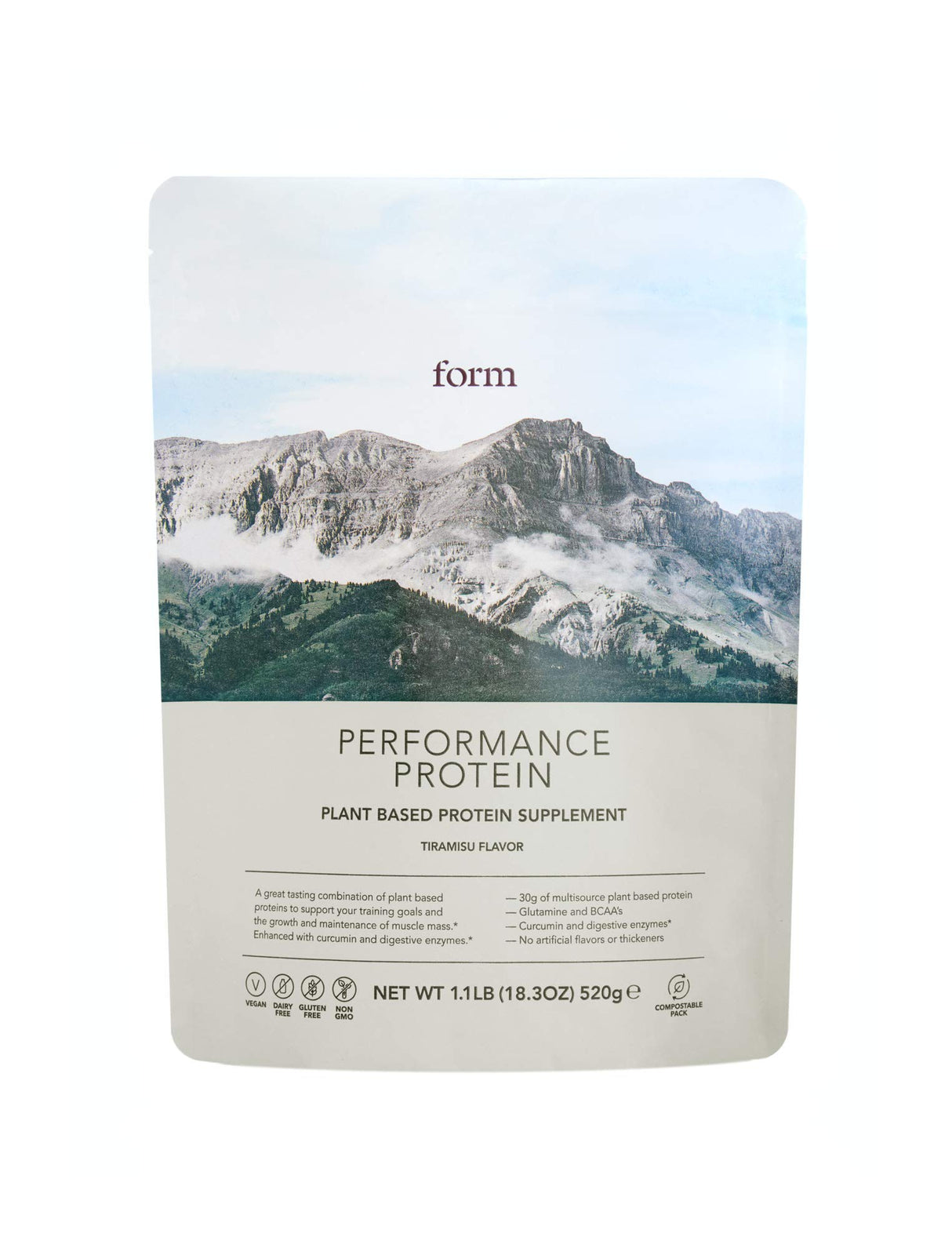 Form Performance Protein - Vegan Protein Powder - 30g of Plant Based Protein per Serving, with BCAAs and Digestive Enzymes. Perfect Post Workout. Tastes Great with Just Water! (Tiramisu)