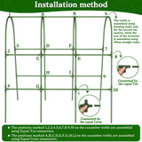 Cucumber Trellis for Raised Bed, Garden Arch Trellis for Climbing Plants Outdoor, Metal Garden Trellis for Spring Vegetables, Cucumber Trellis for Tomato, Bean, Pea, Grape, Plant
