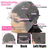 JTMMP 13x6 Deep Wave Lace Front Wigs Human Hair 200% Density 26 Inch Curly Human Hair Wig for Women Natural Black HD Transparent Lace Glueless Frontal Wigs Human Hair Pre Plucked with Baby Hair