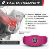 Sleeve Stars Tennis Elbow Brace for Men & Women, Tendonitis Elbow Brace & Strap Golfers Elbow Brace Counterforce Band for Tendon Pain Relief & Support for Forearm w/ 3 Straps Fits 9-23" (Single) (1, Hot Pink, One Size)
