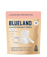 BLUELAND Laundry Detergent Tablets, 36 Count, Unscented Plastic-Free Eco-Friendly Pods, Sheets, Liquid Alternative - Natural, Gentle, Non Toxic