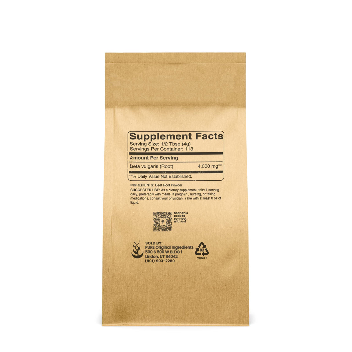 Pure Original Ingredients Beet Root Powder (1lb) Smoothies, Rich Color, Non-GMO, Folate