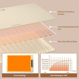 Electric Food Warming Mat: Silicone Food Warmer for Parties Buffet, Portable Fast Heating Pads for Food, Pizza Coffee Tea Heater Meat Defrosting Tray Adjustable Temperature (White)
