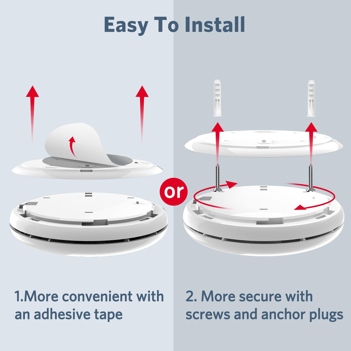 Smoke Detector Carbon Monoxide Detector Combo, HATHEPHS 10-Year Battery Slim Smoke & CO Alarm with Large Test/Silence Button, Adhesive & Screws Included