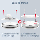 Smoke Detector Carbon Monoxide Detector Combo, HATHEPHS 10-Year Battery Slim Smoke & CO Alarm with Large Test/Silence Button, Adhesive & Screws Included