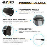 4Pcs Castors for Furniture, 32mm Swivel Castor 2 with Brakes + 2 without Brakes, L-Shaped Heavy Duty Castors Transport Castors with Screws and Screwdrivers for Furniture Cupboard Table Beach Chair