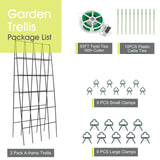 RIFNY Cucumber Trellis for Raised Bed, Garden Trellis 16.5 x 40 Inch, Black