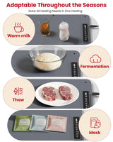 Extra Large Food Warming Mat for Countertop (XXL 36”x16”) - Full-Surface Heating Pad with 4 Temps Settings, Ideal for Buffet Party Food Warmer, Roll-Up Electric Warming Tray for All Gathering, Gray