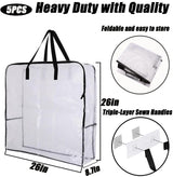 5 Pack Wreath Storage Bag, Summer, Christmas Decoration Garland Container, 30 Inch Clear Door Wreath Organizers, Moving Boxes, Packing Supplies for College