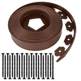 Garden Edging Border, 2In x 100 FT Landscape Edging with 90 Spikes, Brown