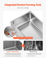 VEVOR 3-Pan Commercial Food Warmer, 24QT Electric Steam Table, 1200W Professional Countertop Stainless Steel Buffet Bain Marie with 86-185°F Temp Control for Catering and Restaurants, Silver
