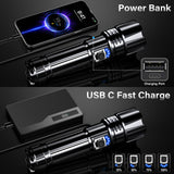 AKNEAR Rechargeable LED Flashlight High Lumens, Super Bright Flashlights with Zoomable & USB C Rechargeable & 5 Light Mode & IPX7 Waterproof, Powerful Flash Light for Home, Hiking, Camping