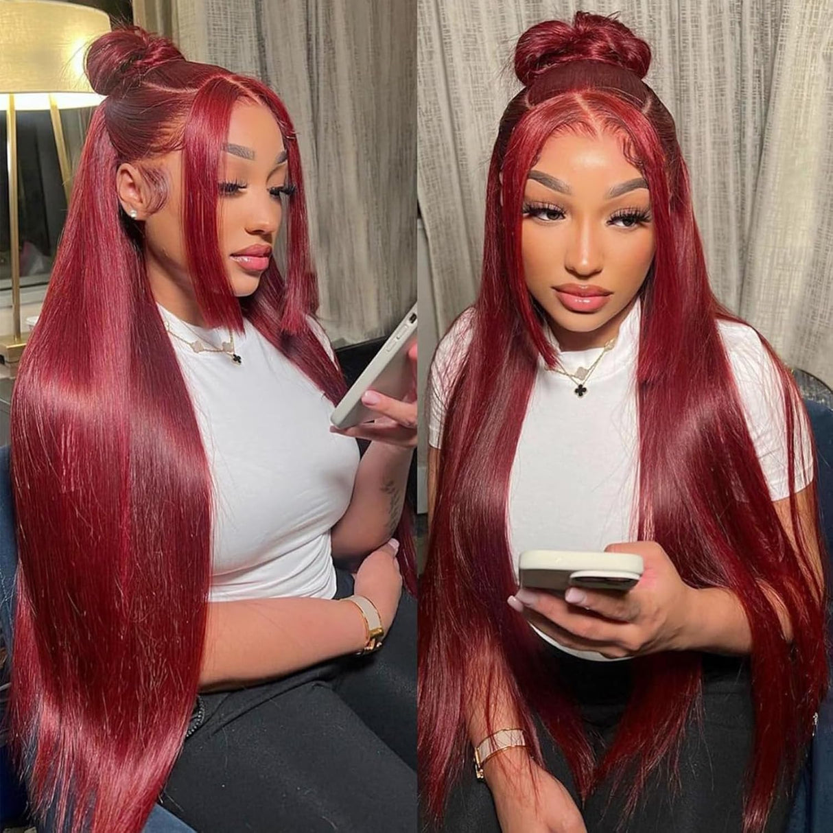 30 Inch 99j Burgundy 13x6 HD Lace Front Wigs Human Hair 250% Density Straight Burgundy Wig Human Hair Wigs for Black Women Glueless Wigs Human Hair Pre Plucked Pre Cut Frontal Wigs With Baby Hair