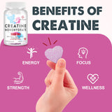3000 MG Creatine Monohydrate for Women & Men, Creatine Pills with BCAA & Hydrolyzed Collagen Creatine Chews Tablets for Performance & Recovery, Strength, Dragon Fruit Flavor, 90 Tablets
