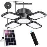 Aqonsie Solar Shed Light Outdoor Indoor, 176LED Solar Powered Motion Sensor Pendant Light Daytime Available, Solar Indoor Lights with 5 Lighting Modes & Remote for Shed Gazebo Barn Garage Home
