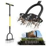 Jardineer Lawn Aerator Spike Tool, 36" Manual Yard Aeration Tool with 12 Thickened Steel Spikes, Pre-Assembled Grass Aerator for Soil Loosening & Yard Aeration in Lawn, Yard and Garden
