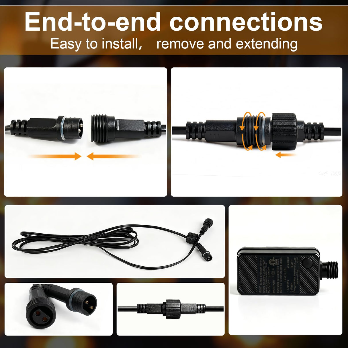 50(40+10)FT Outdoor String Lights, 15m Waterproof Remote LED Patio Lights with 19+1 S11 Bulbs 10FT Extension Cable, Dimmable Outside Hanging Lights for House, Porch,Yard,Garden,Bistro, Gazebo lighting