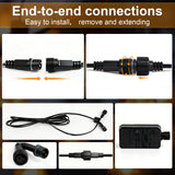 50(40+10)FT Outdoor String Lights, 15m Waterproof Remote LED Patio Lights with 19+1 S11 Bulbs 10FT Extension Cable, Dimmable Outside Hanging Lights for House, Porch,Yard,Garden,Bistro, Gazebo lighting