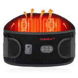 CUEHEAT Heated Waist Belt, Cordless Heating Pad for Low Back, Electrical Heating and Massage, Rechargeable Battery Powered (Black Upgraded,49 inches)