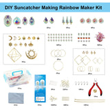 DIY Crystal Suncatcher kit with Wind Chime/Sun and Moon,Sun Catcher Dream Supplies Arts and Crafts Kits for Adults,for Indoor Window Hanging,Outdoor Garden Xmas Wedding Party Decor Gifts