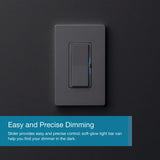 Lutron Diva Smart Dimmer Light Switch with Wallplate for Caseta Lighting (Lutron Smart Hub Required), for LED Lights, 150W, Single-Pole/3-Way, No Neutral, White (DVRFW-6L-WH-A)