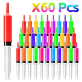 60 Pack Jello Shot Syringes - 30ml/1oz Plastic Syringe with Tip Cap for Liquid BPA-Free, Capacity Resuable Jelly Shot Suringes for Halloween Christmas Thanksgiving Party