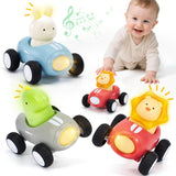 hahaland Toy Cars for Toddlers 1-3 - Push and Go Cars Musical Light up Toys for 1 Year Old Boy Gifts, Friction Powered Car Toddler Toys for One Year Old Birthday Christmas Baby Boy Girls Gifts, 3 PCS