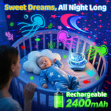 Night Light for Kids Sensory Toys, 6 Films Star Projector Light for Bedroom