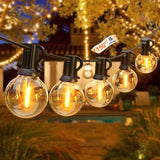 String Lights for Outside 150FT,Dimmable Waterproof Outdoor String Lights with 75+2 Shatterproof G40 Globe Bulbs Connectable LED Patio Lights, Commercial Hanging Lights for Christmas Backyard Party