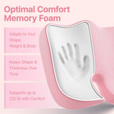 CJACSOC Seat Cushion, Extra Large Memory Foam Cushion for Office Chair Cushions, Ergonomic Cushions Pad Pillow for Pressure Relief Sciatica & Pain Relief for Long Sitting, Pink