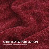RECYCO Throw Blanket Soft Cozy Chenille Throw Blanket with Fringe Tassel for Couch Sofa Chair Bed Living Room (Christmas Red, 50'' x 60'')