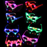 24 Packs LED Glasses for kids Glow in the dark Party Supplies Favor,6 LED 6 Shapes Glasses Flashing Plastic Light up Glass Toys Bulk 3 Replaceable Battery fit Halloween Christmas Thanksgiving