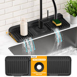 14.6 inch Faucet Mat for Kitchen Sink Splash Guard[7° Slope Fast Self-draining][Snap Lock Fit]Kitchen Sink Faucet Mat Splash Guard Kitchen Sink Area Water Splash Guard Behind Faucet Draining Mat