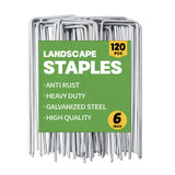 MAT 7-BANQUET Galvanized Landscape Staples 6 Inch 120 Pack Garden Stakes