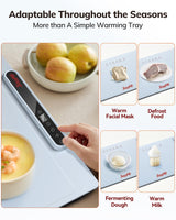 Laudlife Electric Warming Mat for Food, Roll-Up Silicone Heating Pad with 7 Adjustable Tempmaster Levels, Foldable Warming Tray for Countertop,Buffet Party, Kitchen & Home, Child Lock, Light Blue