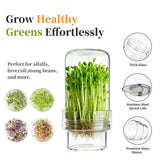 Elitrivox Sprouting Jar Kit, 2 Pack Wide Mouth Quart Mason Jars | Broccoli, Microgreens, Alfalfa Sprout Jar | Perfect for Home Gardeners, Health Enthusiasts & Vegan Diets