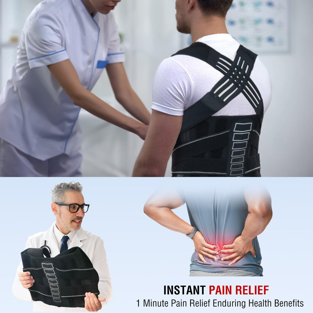 Back Straighter Enthra Back Brace Posture Corrector for Women and Men with Spine Verti ...