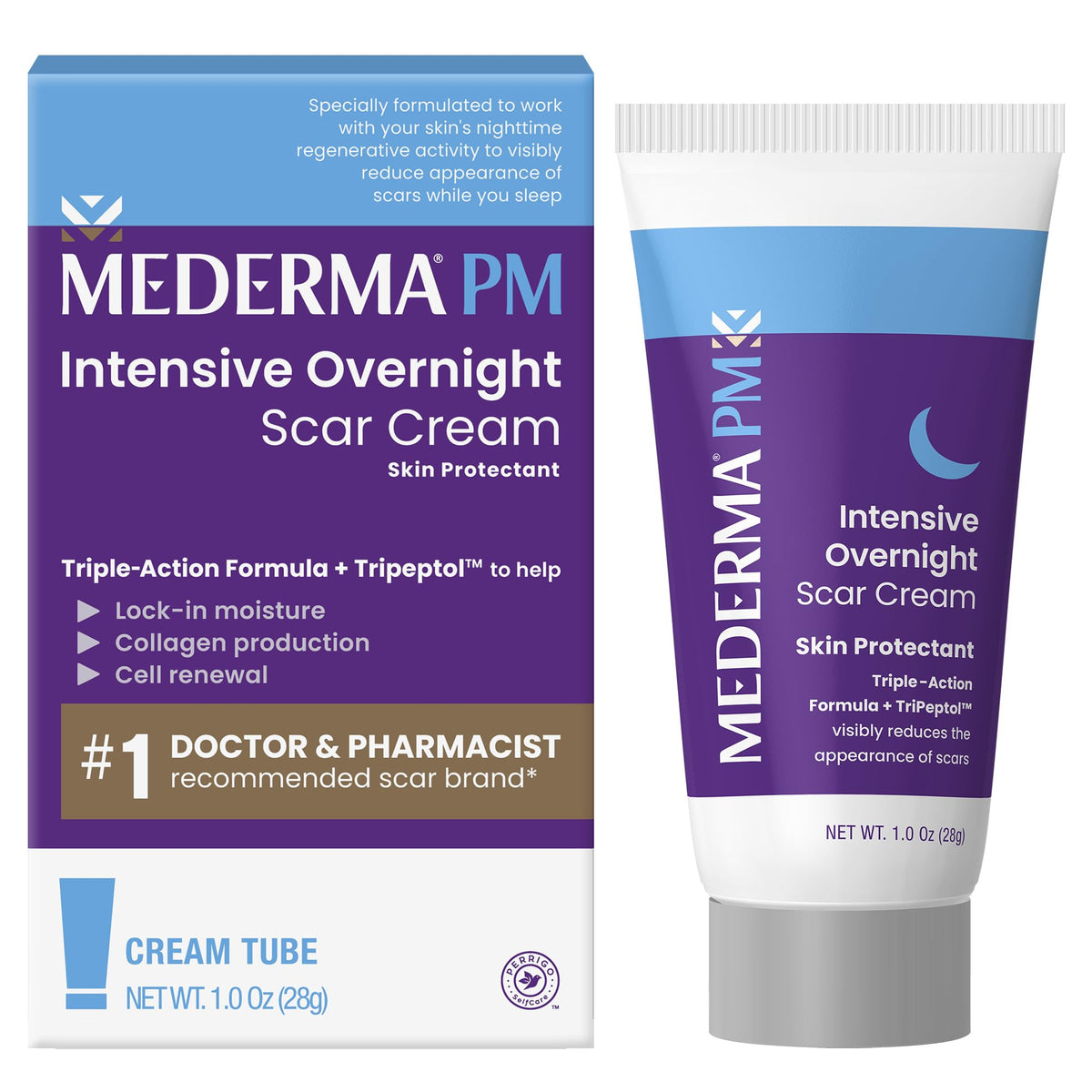 Mederma PM Intensive Overnight Scar Cream, Nighttime Scar Treatment, 1.0 oz