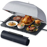 Zarler Warming Mat for Food with Insulated Cover, Food Warming Mat with 7 Temperature Modes and 6 Timer Settings, Electric Warming Tray Surface Heating, Foldable Warming Trays for Buffets Christmas