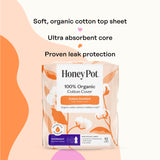 The Honey Pot Company - 48ct - Sanitary Pads for Women - Non-Herbal Overnight w/Wings - Organic Cotton Cover & Ultra-Absorbent Pulp Core - Feminine Care - FSA & HSA Eligible