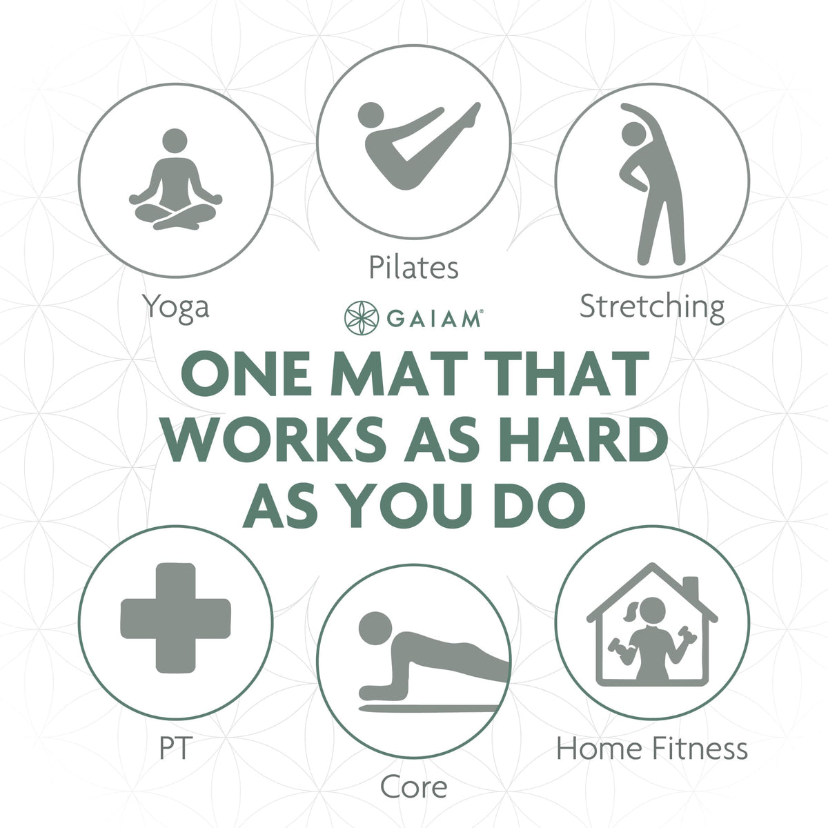 Gaiam Essentials Thick Yoga Mat with Easy-Cinch Strap (Black, 10mm)