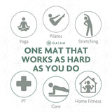 Gaiam Essentials Thick Yoga Mat with Easy-Cinch Strap (Black, 10mm)