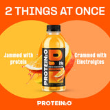 Protein2o Hydration Drink - 2-in-1 Liquid Clear Whey Protein Isolate and Electrolyte Drink - 20g Protein, Vitamins B5, B6 - Post-Workout Recovery - 16.9 Fl Oz - 12 Count Orange Mango