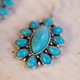 Montana West Turquoise Naja Necklace & Dangle Earring Jewelry Set for Women