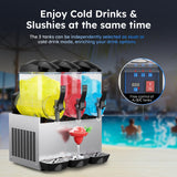 45L 12 Gal Commercial Margarita & Slushy Machine,1300W 110V Frozen Drink Maker Smoothie Machine for Bar,Electric Large Slushie Machine with Self-Cleaning Mode,for Alcohol Beverage Cocktail Juice